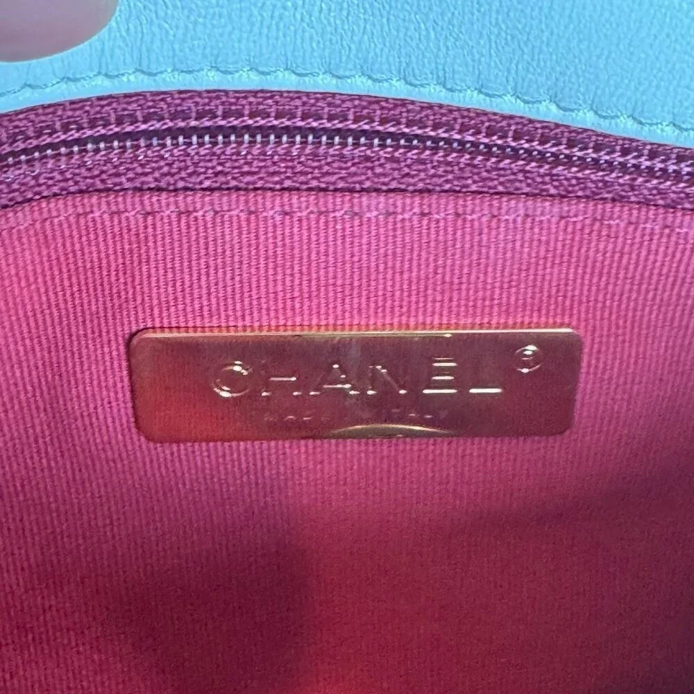 Chanel 19 Ivory Lambskin Mixed Metal Medium Bag Microchipped Authentic CoA